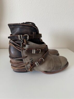 Freebird Crue Leather Strap Booties